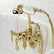 Kingston Brass CA19T2 3-3/8" Tub Wall Mount Clawfoot Tub Faucet with Hand Shower, Polished Brass CA19T2 - alternate 3